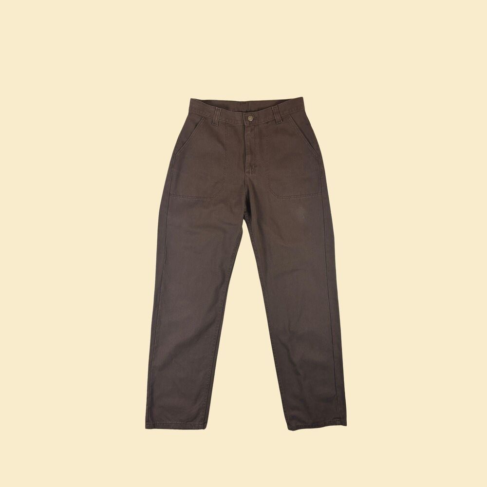 Brown denim 80s/90s pants, vintage womens size 10M Riveted by Lee high rise jean
